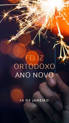 Feliz Ano Novo Ortodoxo black modern-simple