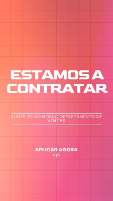 Estamos a contratar- junte-se a nós! pink simple,bold,gradient,grid,minimal,bright