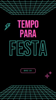 Hora de festejar black bold,neon,outline,grid,sci-fi