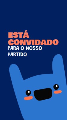 Está convidado para a nossa festa blue whimsical,bold,monster