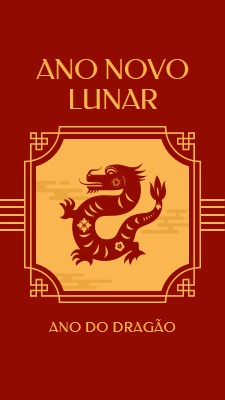 Celebrar o Ano Novo Lunar red traditional,classic,lines,frame,graphic,symmetrical