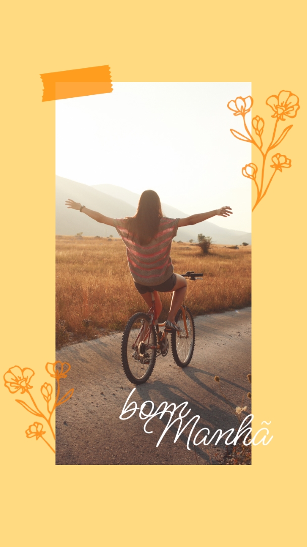 Abraçar a manhã yellow modern,collage,doodle,scrapbook,floral,hand-drawn