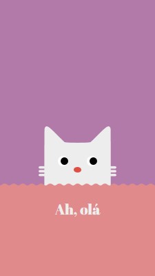 Ah, olá red cute,simple,cat,neutral,bright,fun