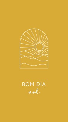 Bom dia, sol yellow modern,minimal,lines,simple,waves,sun