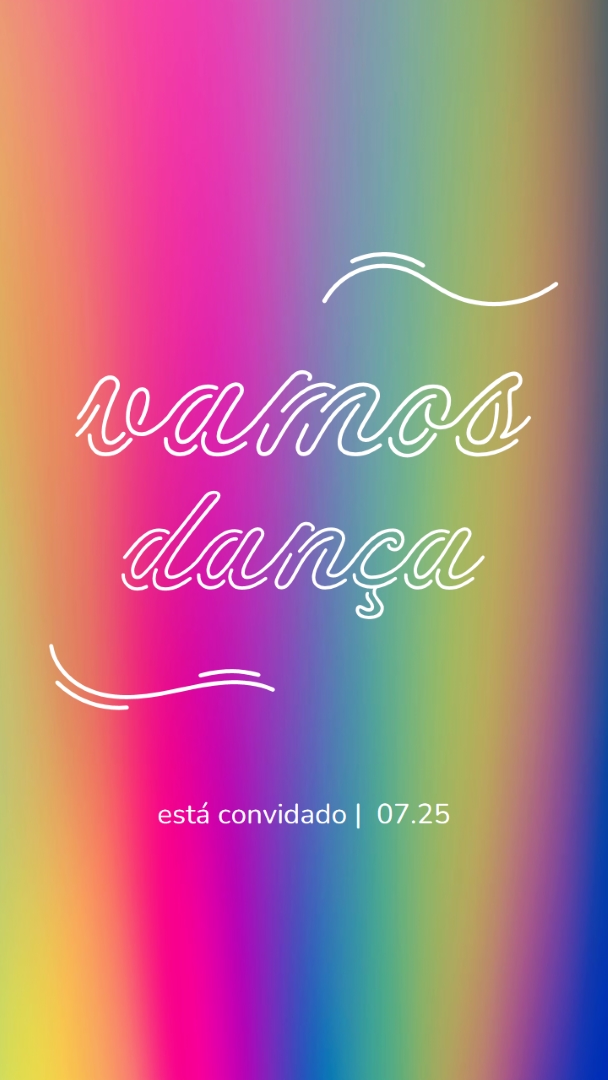 Vamos dançar, está convidado pink bold,bright,typographic
