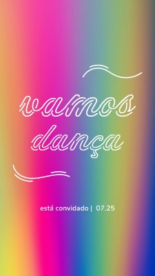 Vamos dançar, está convidado pink bold,bright,typographic