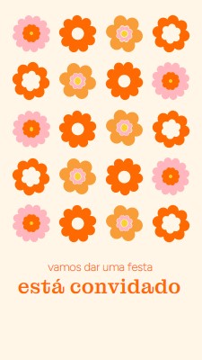 Vamos dar uma festa. orange bold,fun,graphic