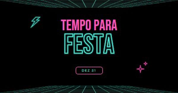 Hora de festejar black bold,neon,outline,grid,sci-fi