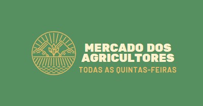 Venha para o mercado de agricultores green clean,simple,logo,organic,typographic,rustic