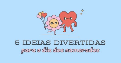 5 ideias divertidas do Dia dos Namorados blue retro,colorful,characters,bright,fun,cute