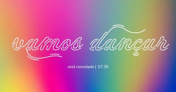 Vamos dançar, está convidado pink bold,bright,typographic