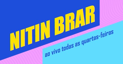 Transmissão de podcast em direto blue bold,bright,typography,geometric,vibrant,block