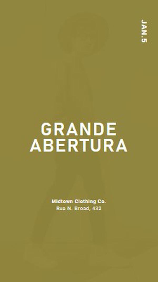 Grande abertura da loja de roupa green modern-bold