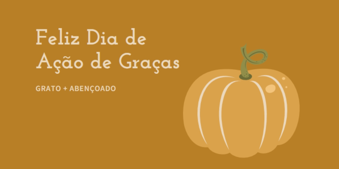 Grato e abençoado brown whimsical-line