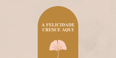 A felicidade cresce aqui gray organic-boho