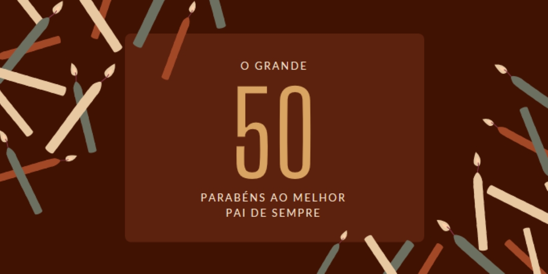 Feliz 50º aniversário brown modern-simple