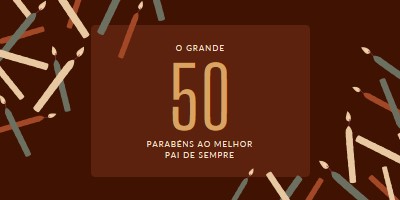 Feliz 50º aniversário brown modern-simple