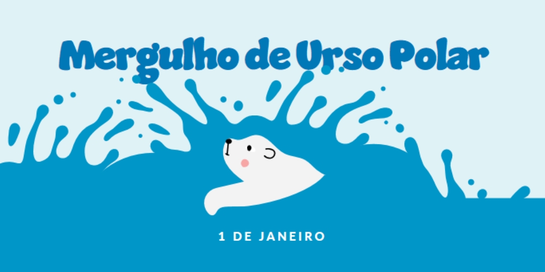 Feliz Dia do Mergulho do Urso Polar blue whimsical-color-block