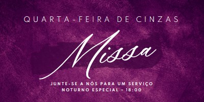 Missa de Quarta-feira de Cinzas purple modern-simple