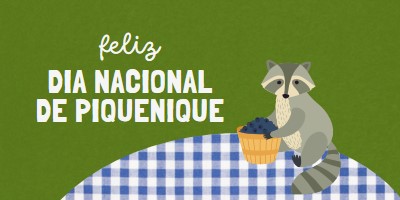 Feliz Dia Nacional do Piquenique green whimsical-color-block