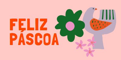 Feliz Páscoa pink whimsical-color-block