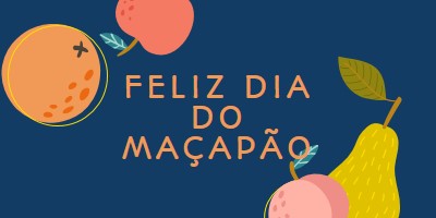 Feliz Dia do Maçapão blue whimsical-line