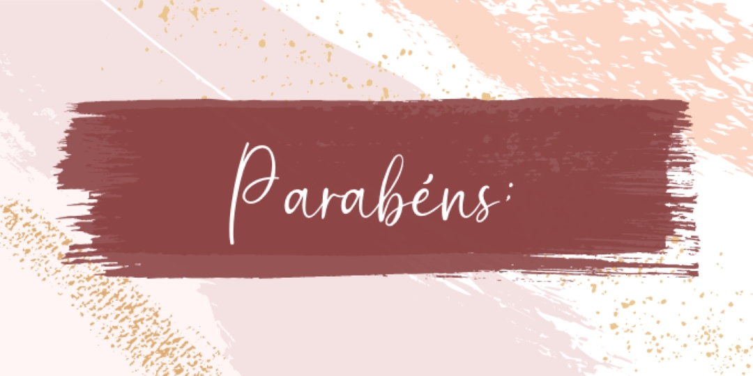 Parabéns simples pink organic-simple