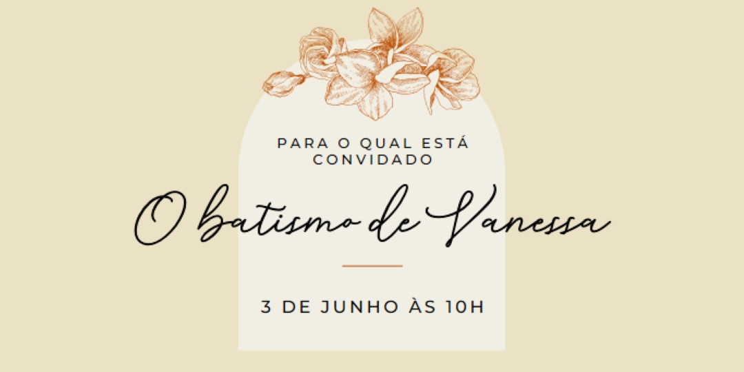 Convite para o batismo yellow vintage-botanical