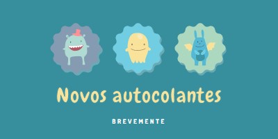 Novos autocolantes disponíveis em breve blue whimsical-color-block