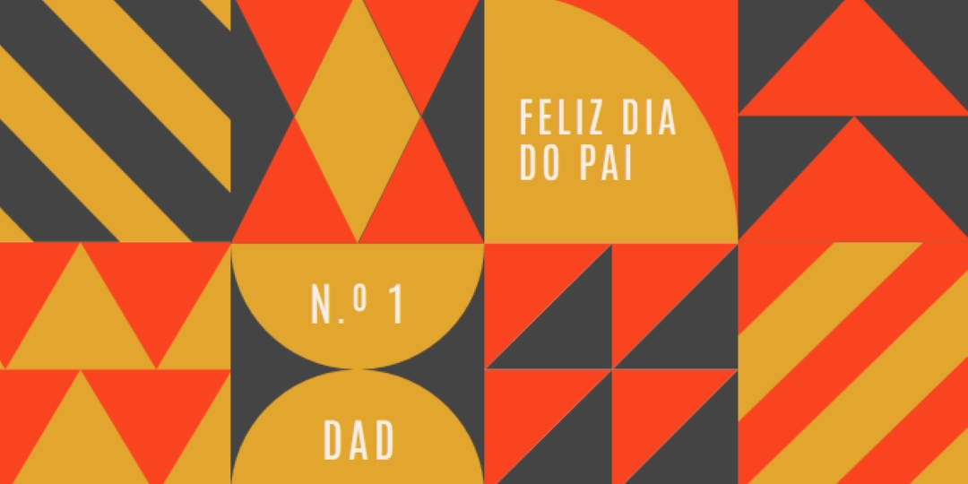 Pai número um orange modern-geometric-&-linear