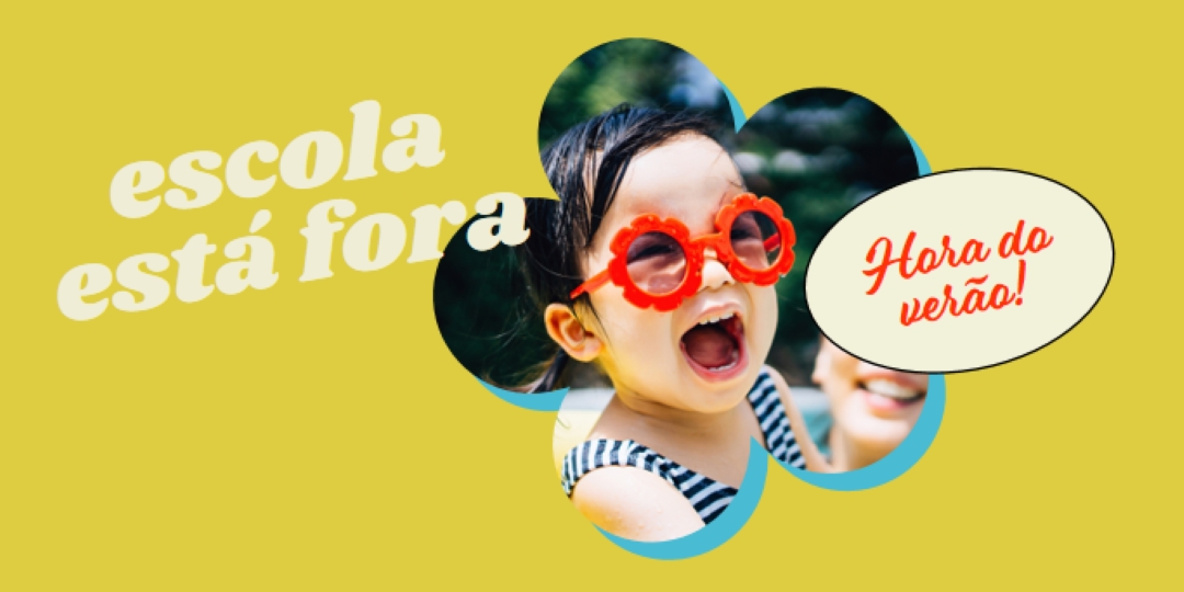A escola está fora, a piscina está dentro yellow whimsical-color-block