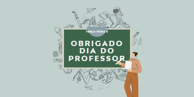 Grato pelos professores green modern-color-block