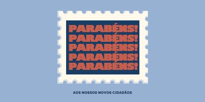 Parabéns aos nossos novos cidadãos blue modern-simple