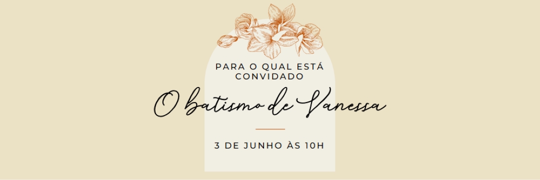 Convite para o batismo yellow vintage-botanical
