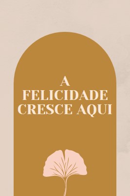 A felicidade cresce aqui gray organic-boho