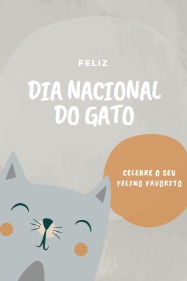 Feliz Dia Nacional do Gato gray organic-simple