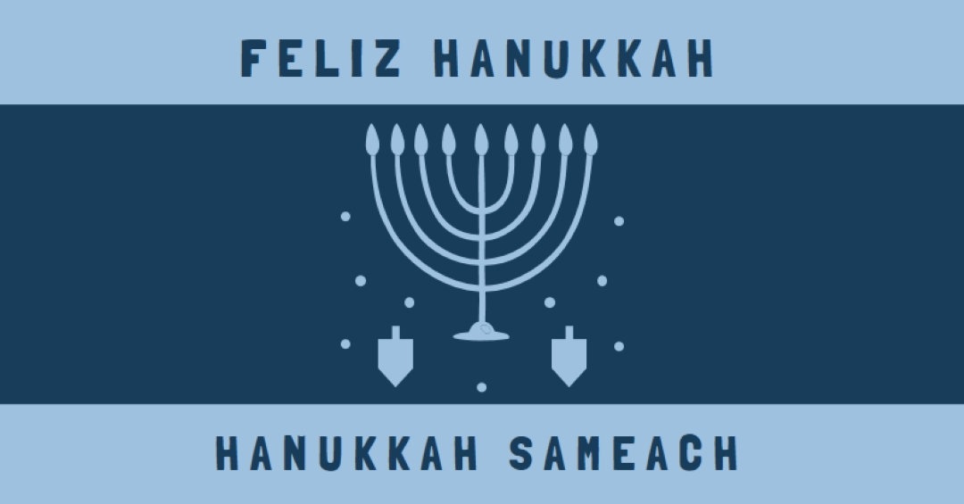 Bênçãos de Hanukkah blue modern-simple