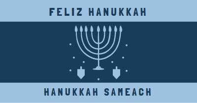 Bênçãos de Hanukkah blue modern-simple