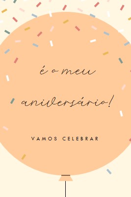 Vamos celebrar o meu aniversário yellow whimsical-line