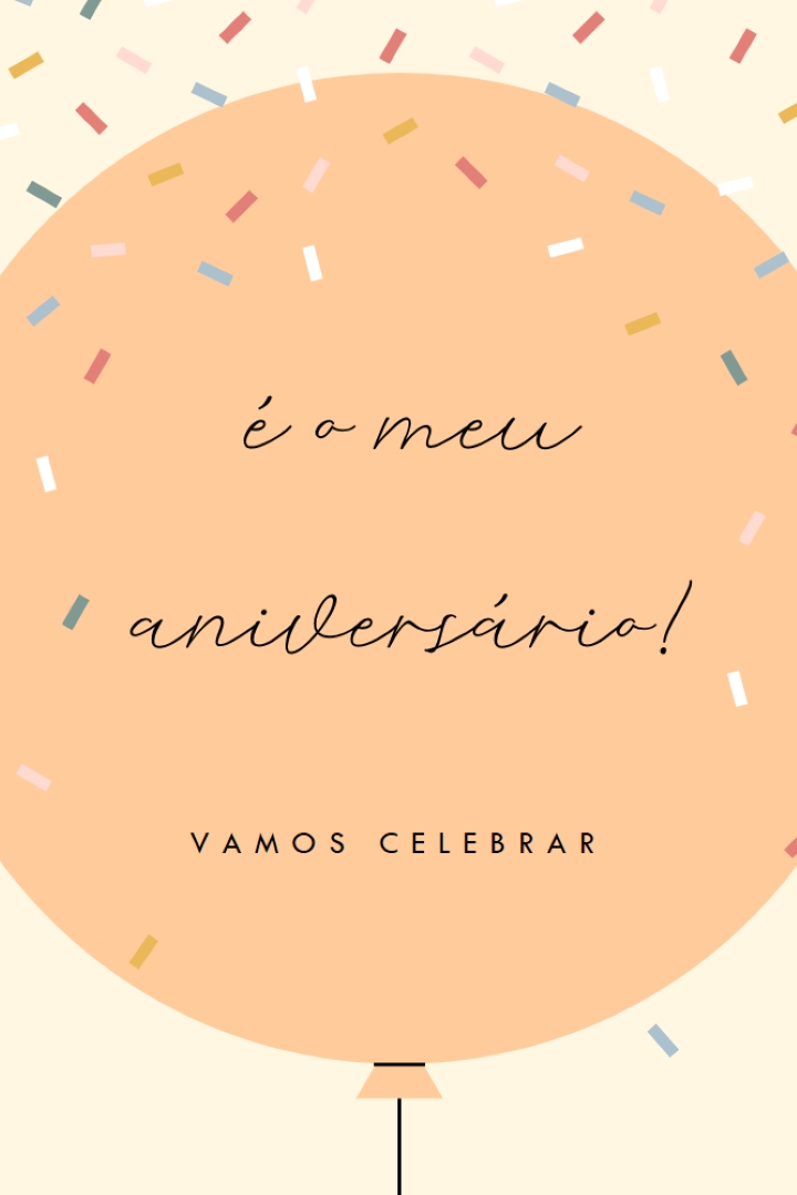 Vamos celebrar o meu aniversário yellow whimsical-line