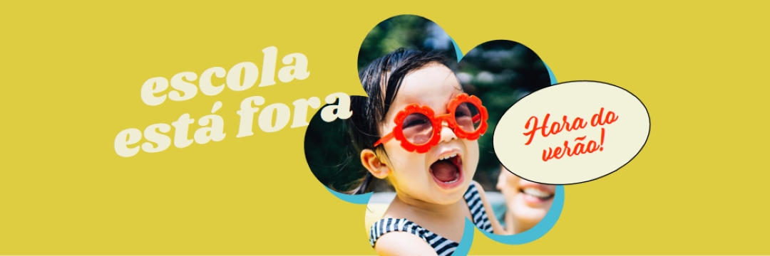 A escola está fora, a piscina está dentro yellow whimsical-color-block