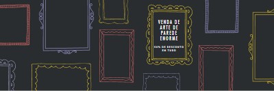 Venda de arte de parede enorme black whimsical-line