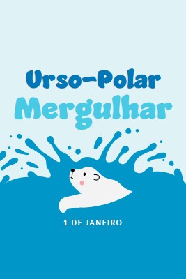 Feliz Dia do Mergulho do Urso Polar blue whimsical-color-block