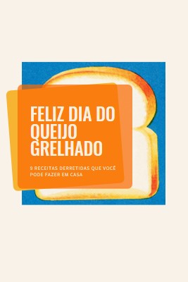 Feliz Dia do Queijo Grelhado orange modern-bold