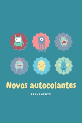 Novos autocolantes disponíveis em breve blue whimsical-color-block