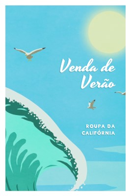 Anúncio de venda de verão blue vintage-retro