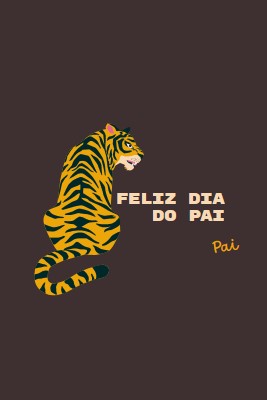 Feliz Dia dos Pais, pai brown whimsical-color-block