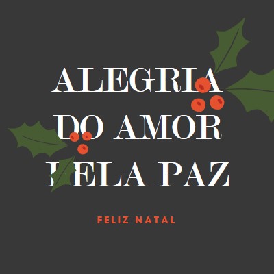 Paz, amor, alegria gray modern-simple