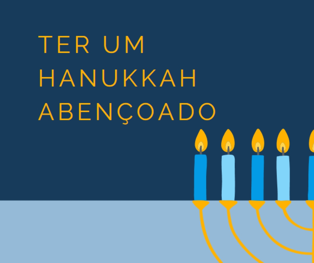 Um Hanukkah abençoado blue modern-simple