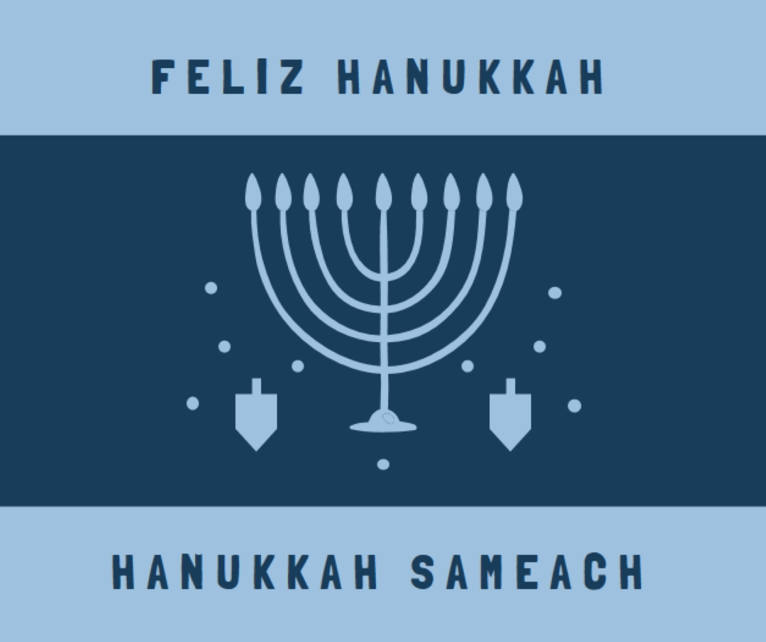 Bênçãos de Hanukkah blue modern-simple